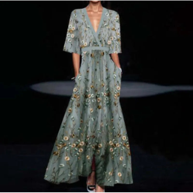 Printed Pleated Belt Dress Rieworkes