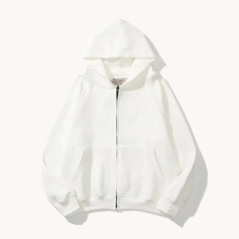 Plain Zip-Up Hoodie Rieworkes