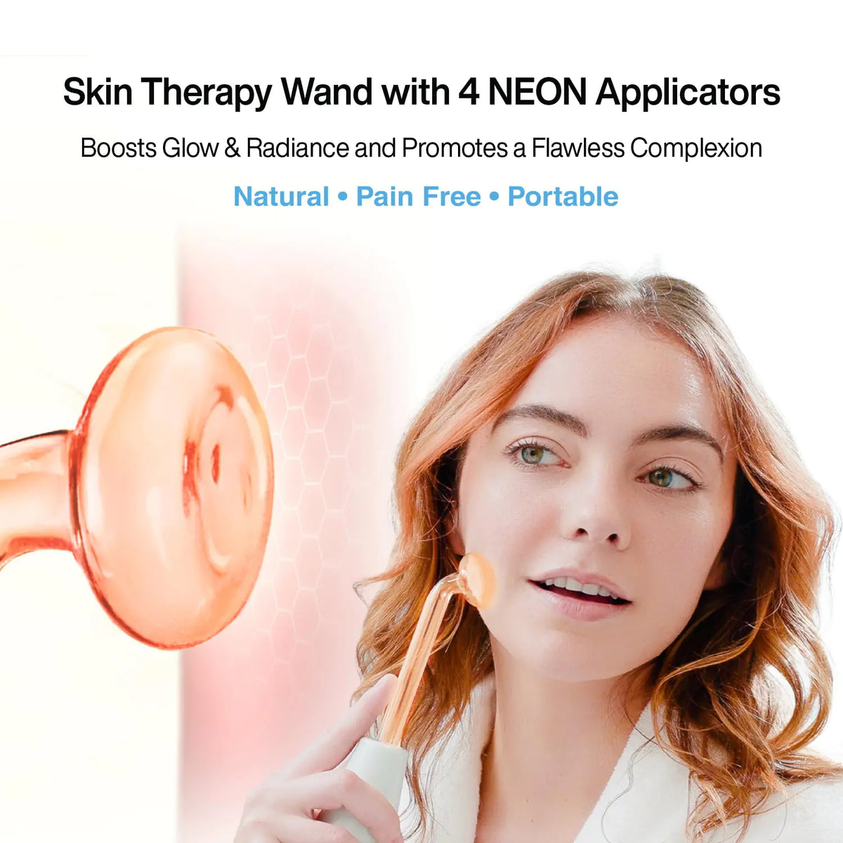 NuDerma Portable Handheld Skin Therapy Wand Machine w/Neon – Anti-Aging - Skin Tightening - Wrinkle Reducing - Dark Circles – Clarifying - Hair &amp; Scalp Stimulator