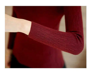 2020 Fall/Winter V-Neck Fitted Long Sleeve Sweater