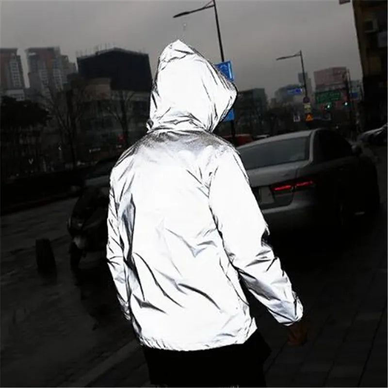 Solid Color Zipper Decoration Reflective Jacket Men's Jacket Rieworkes