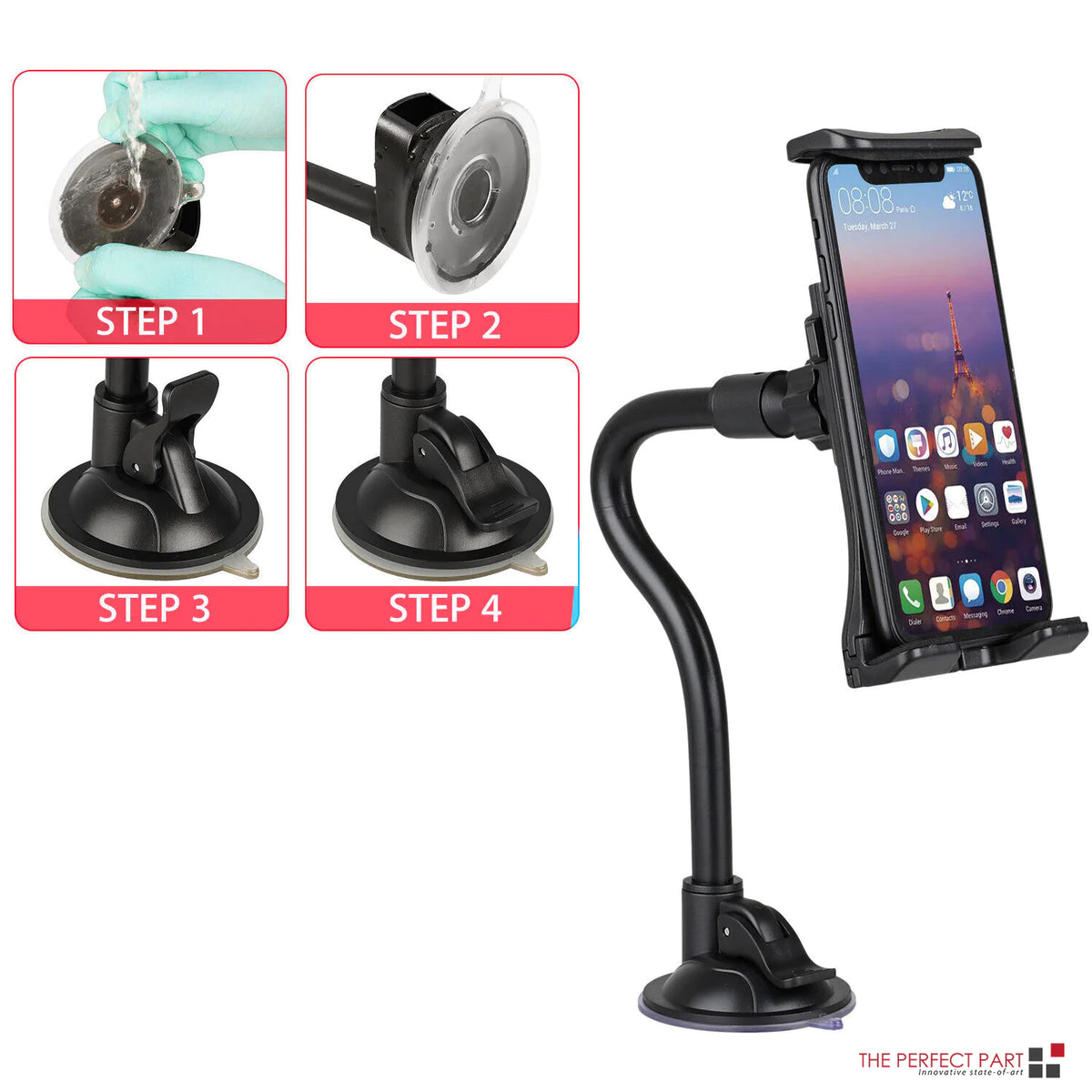 360° Universal Car Windshield Holder Desktop Mount For Cellphone Tablet iPad GPS Rieworkes