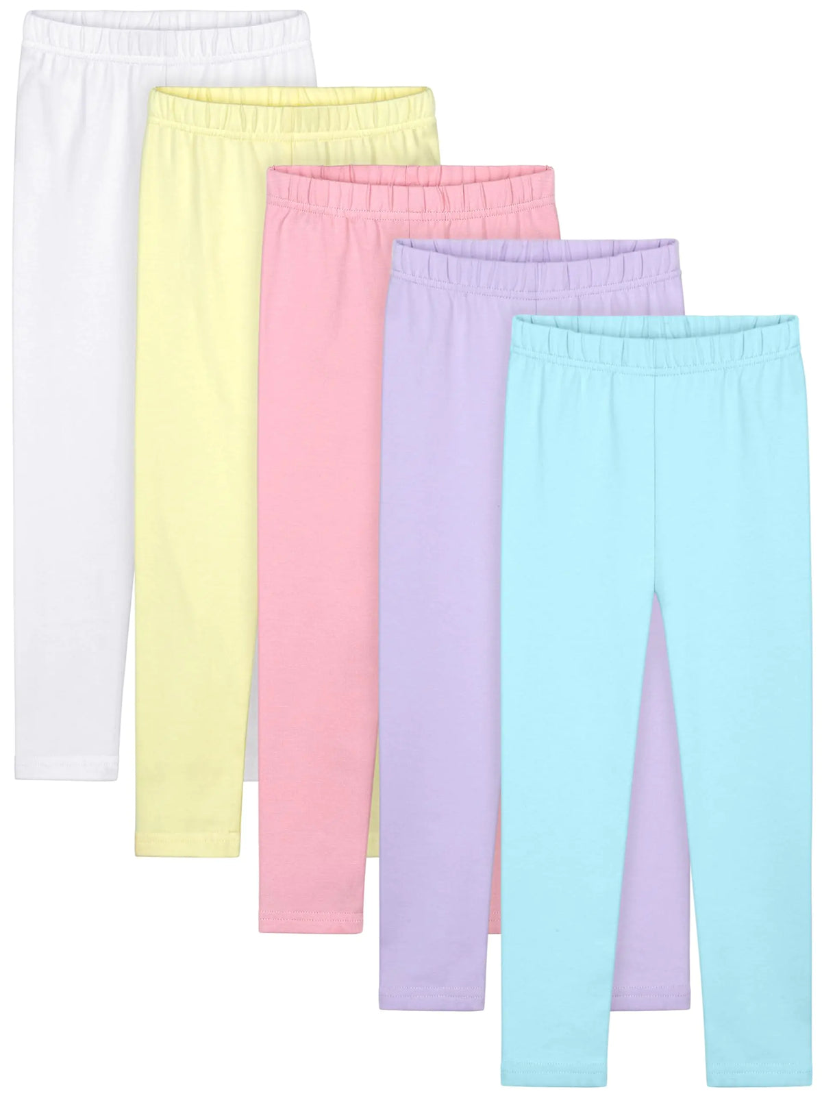 Resinta 5 Packs Toddler and Baby Girls Leggings Pants Full Length Cotton Basic Leggings Stretchy Soft Leggings Tights Pants