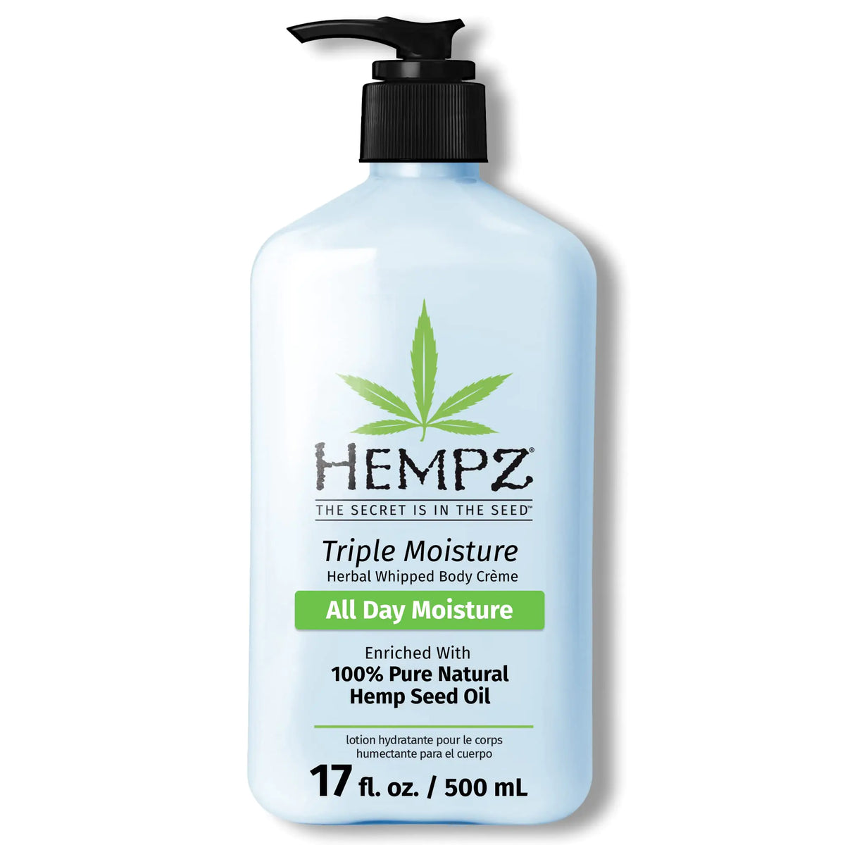 HEMPZ Triple Moisture Body Moisturizer, 17 Oz – Hydrating Lotion Rich with Minerals, Vitamin C, &amp; Hempseed Oil to Nourish &amp; Repair Extremely Dry or Sensitive Skin for Body 17 Fl Oz (Pack of 1)
