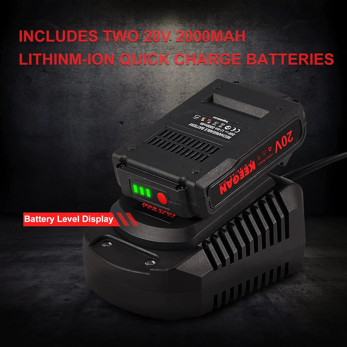 Full Size Cordless Professional 20V Hot Melt Glue Gun Kit Rechargeable 2 Battery Rieworkes