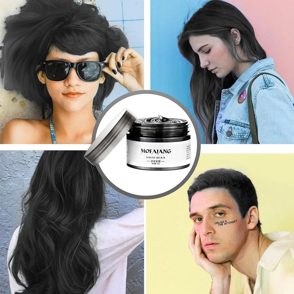 Temporary Hair Color Chalk For Kids, Hair Wax Color For 4 5 6 7 8 9 Year Old Girl Gifts, Birthday,Party, Cosplay DIY, Children's Day, Halloween, Christmas (1, Black) 1