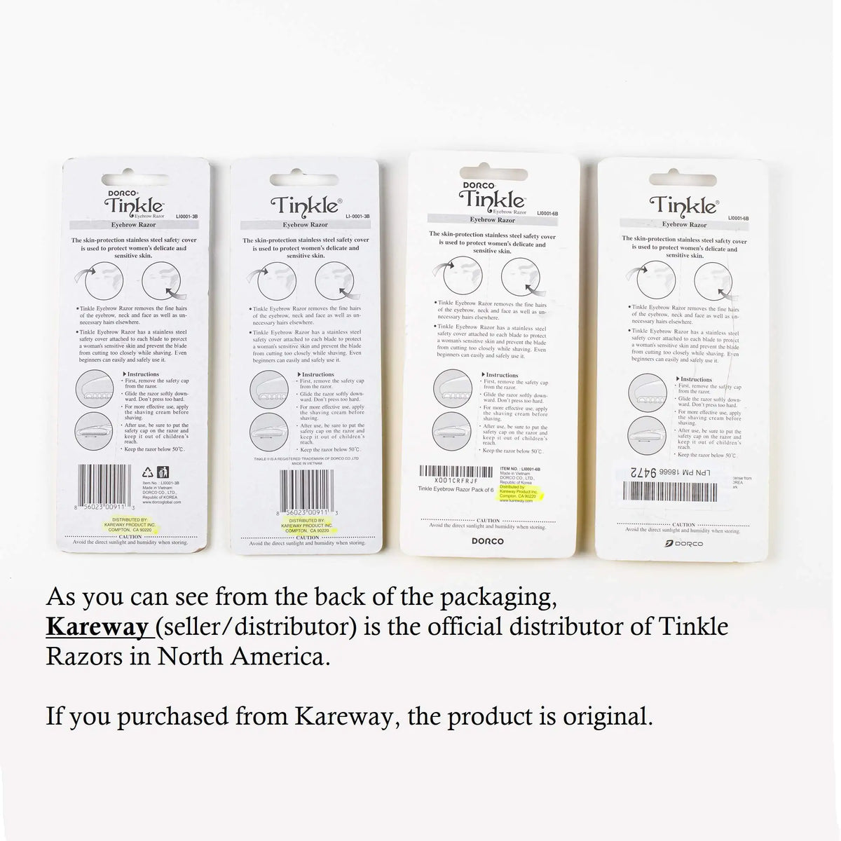 Dorco Tinkle Eyebrow Razors | 3-Pack Precision Dermaplane Tools | Safe &amp; Easy Facial Hair Removal | Ideal for Spa Days &amp; Beauty Gift Sets 1pk