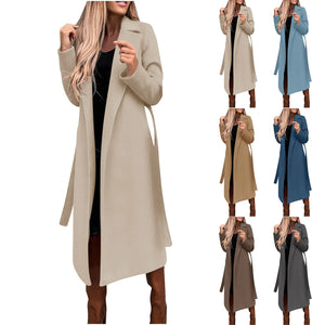 2023 Fall Winter Women's Long Solid Color Coat