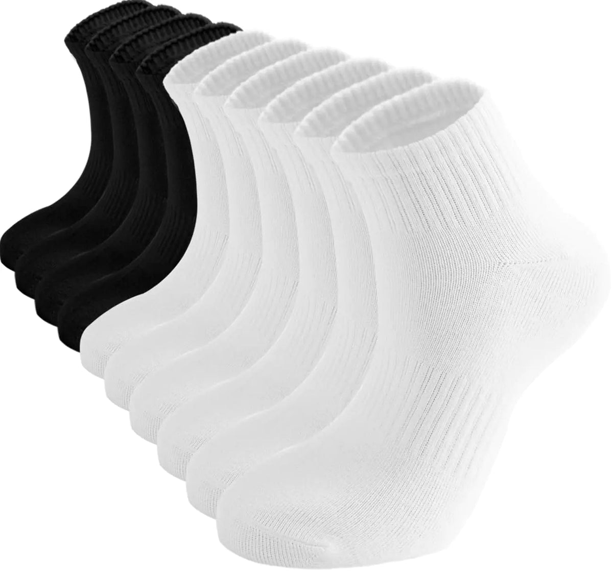 ACCFOD Womens Ankle Socks Thin Cotton Gym Socks Athletic Mini Crew Socks 5 Pairs 5 - 9 White &amp; Black - Rieworkes