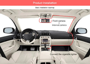 Car Dual Lens Dash Cam HD 1080P Front/Rear/Inside Video Recorder Camera G-Sensor Rieworkes