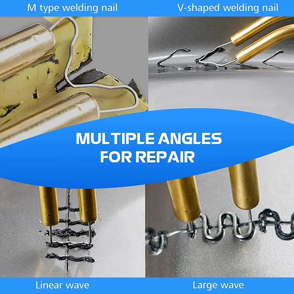 Hot Stapler Car Bumper Fender Fairing Welder Gun Plastic Repair Kit +600 Staples Rieworkes