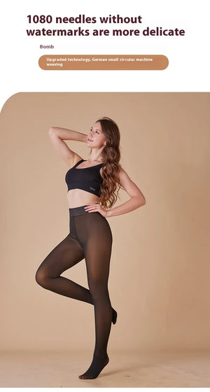 Sheer Fleece-Lined Leggings