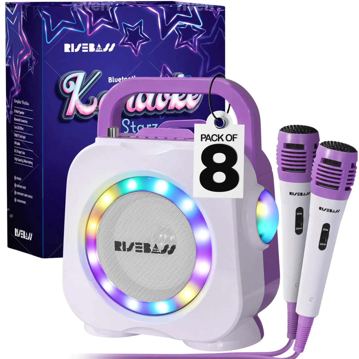 Karaoke Machine for Kids - Bluetooth Speaker with 2 Microphone - Portable Kids Karaoke Machine for Girls and Boys - Birthday Gift for Girls and Boys Ages 2 Years Old and Up. Rieworkes