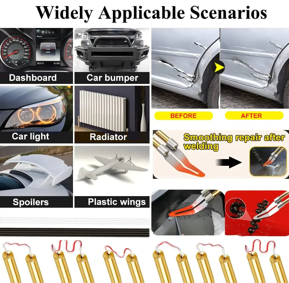 Hot Stapler Car Bumper Fender Fairing Welder Gun Plastic Repair Kit +600 Staples Rieworkes