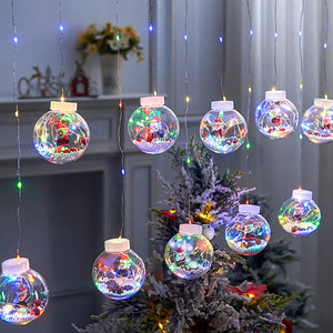 Curtain String Light Ball Santa Claus Rieworkes