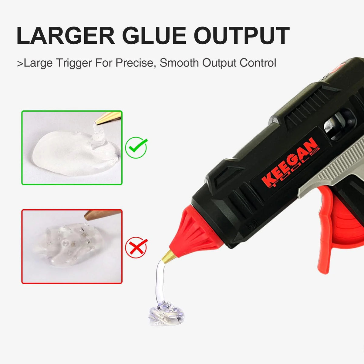 Full Size Cordless Professional 20V Hot Melt Glue Gun Kit Rechargeable 2 Battery Rieworkes