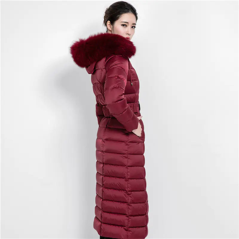 Luxury Women's Winter Coat with Fox Fur Collar