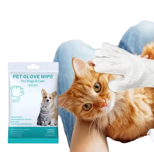 Pet Cleaning Gloves &amp; Wipes Mimarta