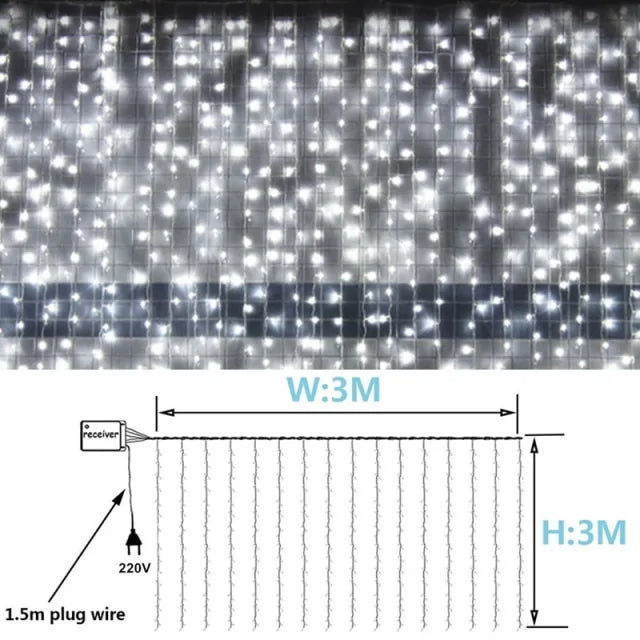 Curtain String Light Ball Santa Claus Rieworkes