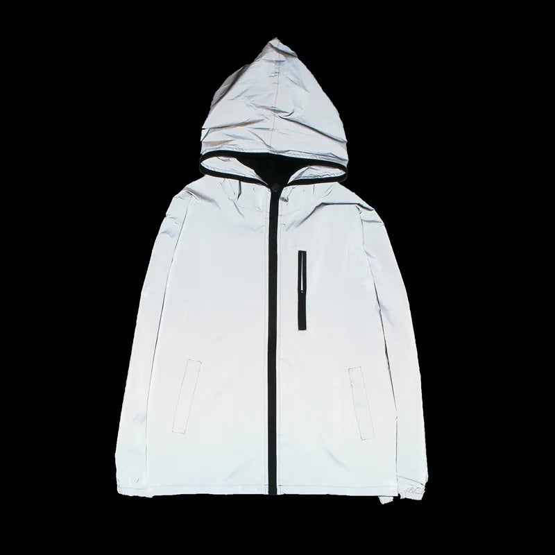 Solid Color Zipper Decoration Reflective Jacket Men's Jacket Rieworkes