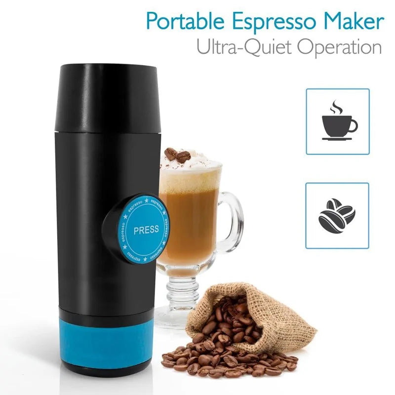 2 in 1 Capsule &amp; Ground Mini Espresso Portable Coffee Maker