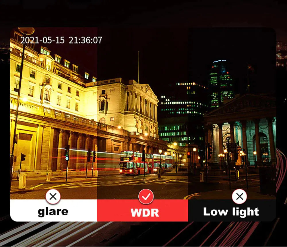 Car Dual Lens Dash Cam HD 1080P Front/Rear/Inside Video Recorder Camera G-Sensor Rieworkes