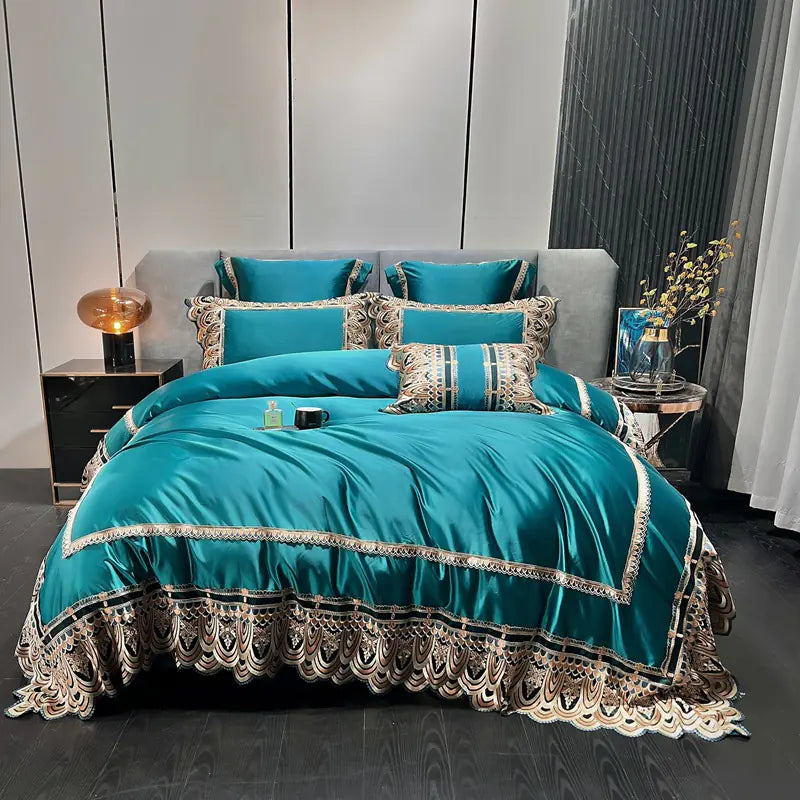 Luxury Belle Series Silk Cotton Bedding Set (4 Pieces)