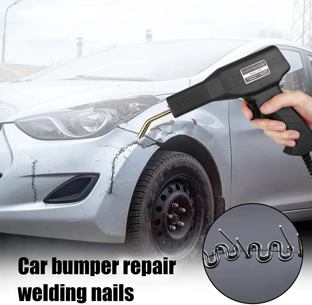 Hot Stapler Car Bumper Fender Fairing Welder Gun Plastic Repair Kit +600 Staples Rieworkes