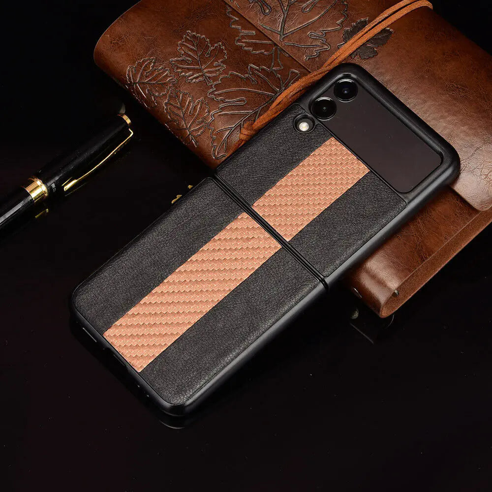For Samsung Galaxy Z Flip 3 5G Slim Folding Leather Shockproof Phone Case Cover Rieworkes