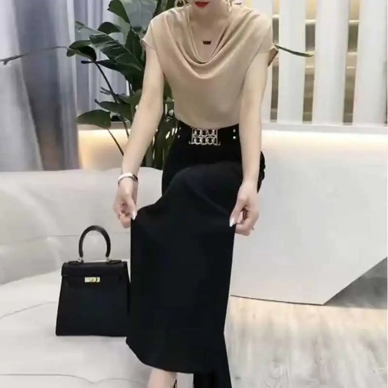 2023 Women&#39;s Casual Wide-Leg Skirt Set for Summer