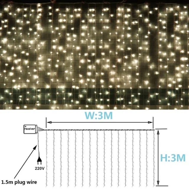 Curtain String Light Ball Santa Claus Rieworkes