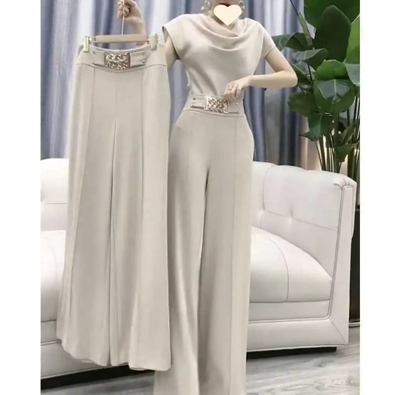 2023 Women&#39;s Casual Wide-Leg Skirt Set for Summer