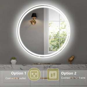 28 Inch Round LED Bathroom Mirror -Wall Mounted