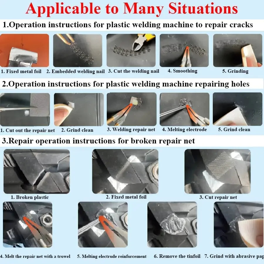 Hot Stapler Car Bumper Fender Fairing Welder Gun Plastic Repair Kit +600 Staples Rieworkes