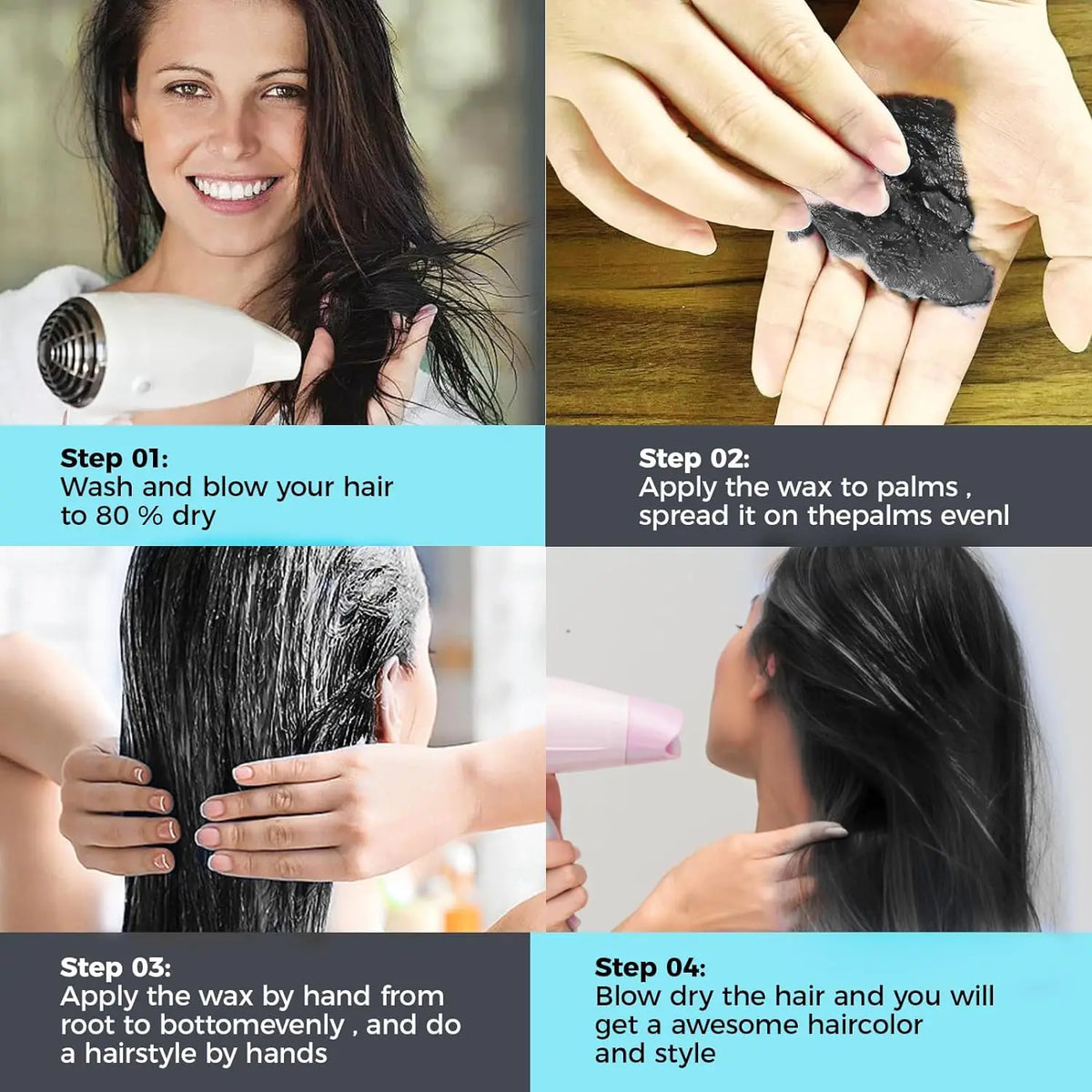 Temporary Hair Color Chalk For Kids, Hair Wax Color For 4 5 6 7 8 9 Year Old Girl Gifts, Birthday,Party, Cosplay DIY, Children's Day, Halloween, Christmas (1, Black) 1