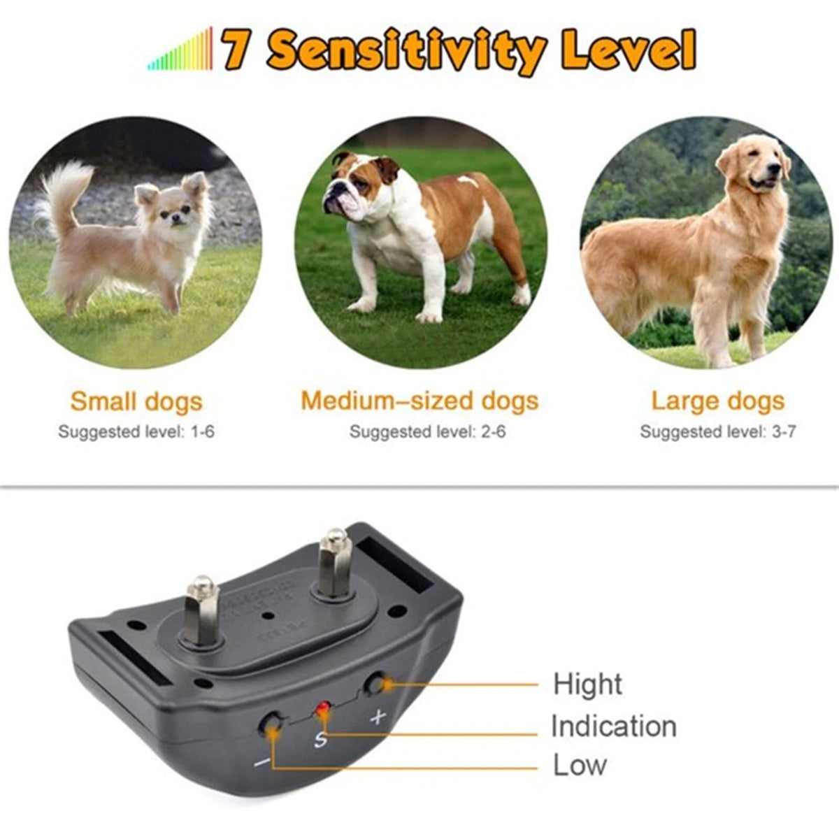 Automatic Anti Bark Barking Dog Shock Control Collar Device Large Medium Small Rieworkes
