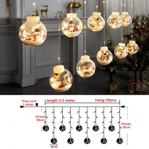 Curtain String Light Ball Santa Claus Rieworkes