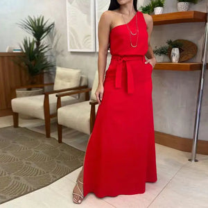 2023 Summer Fashion Solid Color High Waist Skirt Set