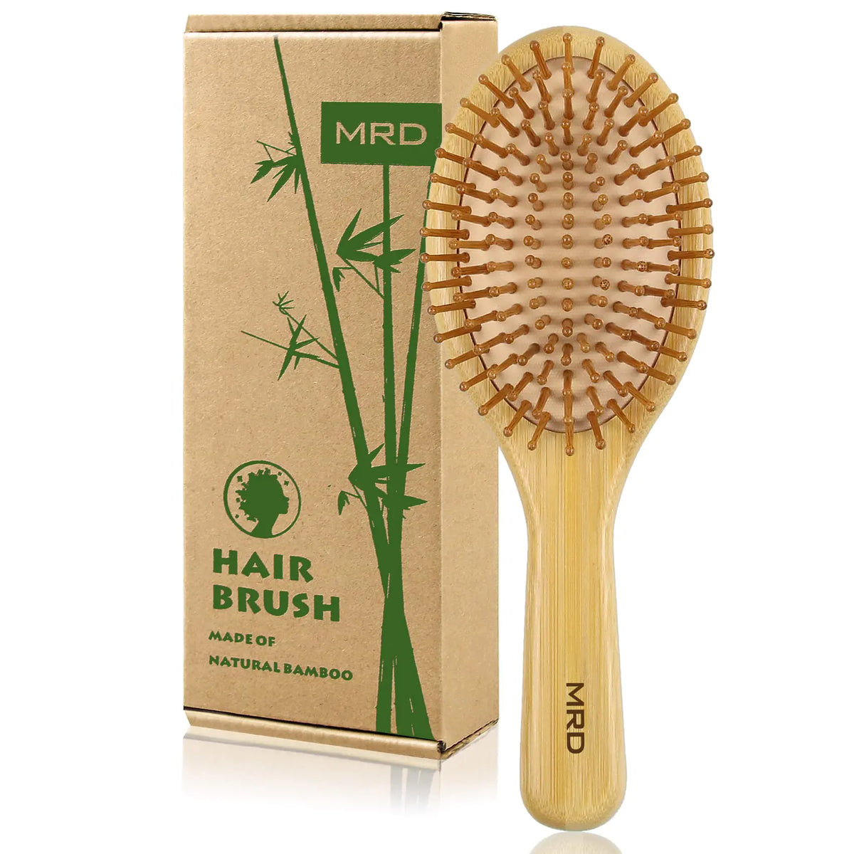 MRD Hair brush, Natural Bamboo Paddle Detangling Hairbrush, Massage Scalp Thick/Thin/Curly/Dry Hair For Women &amp; Men Yellow