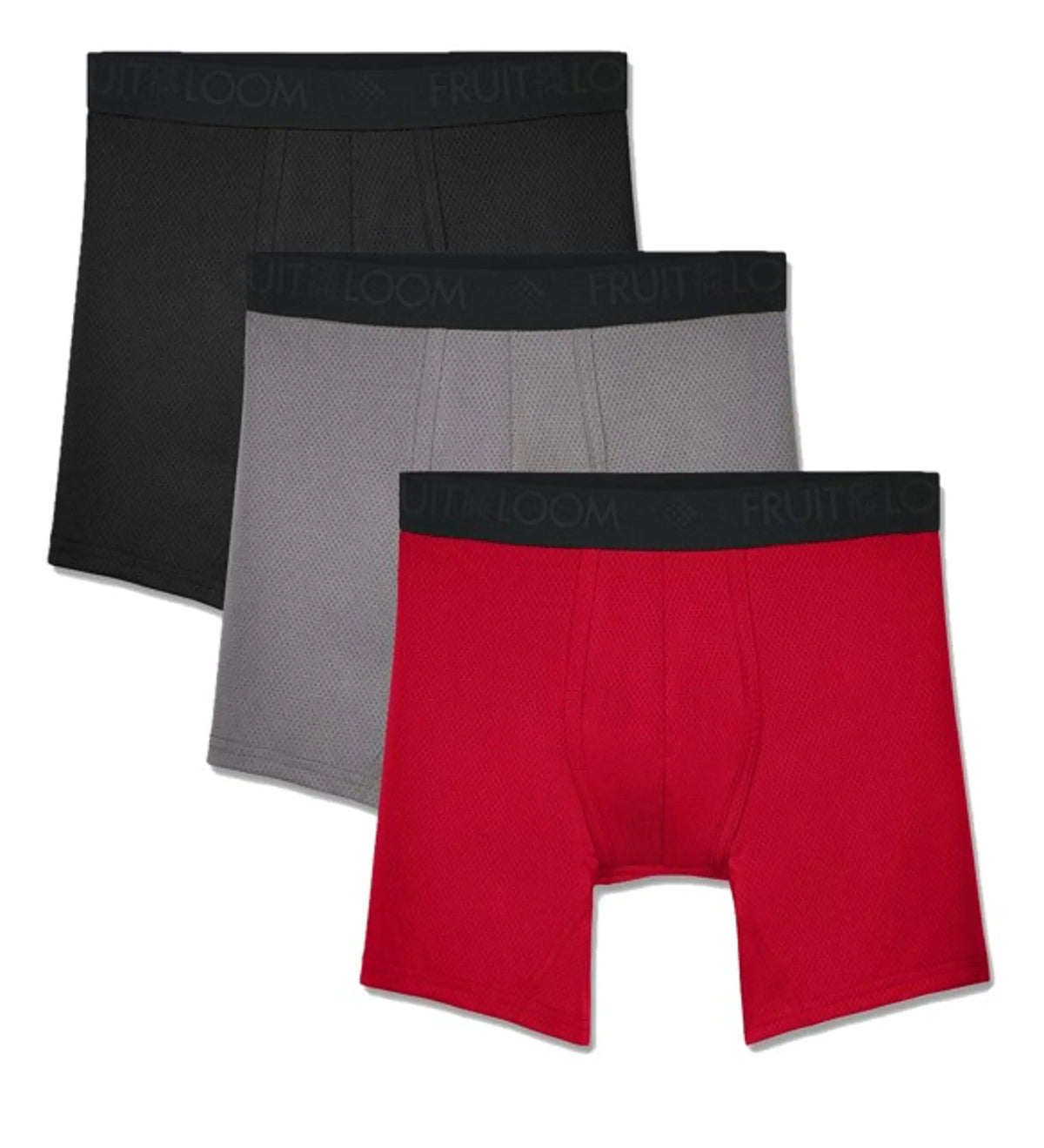 Fruit of the Loom Men's Breathable Boxer Briefs, Moisture Wicking Underwear, Assorted Color Multipacks Regular Leg X-Large Micro Mesh - Colors May Vary