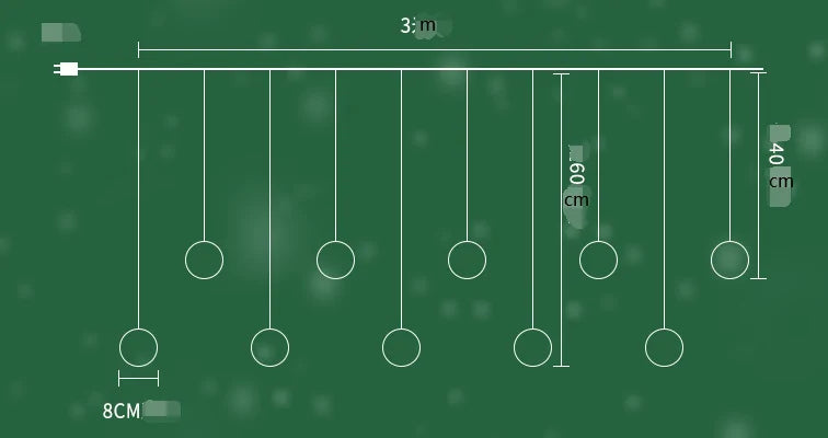 Curtain String Light Ball Santa Claus Rieworkes