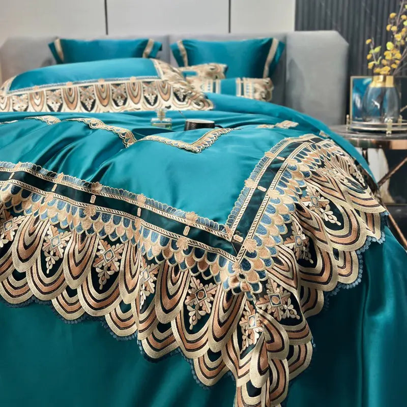 Luxury Belle Series Silk Cotton Bedding Set (4 Pieces)