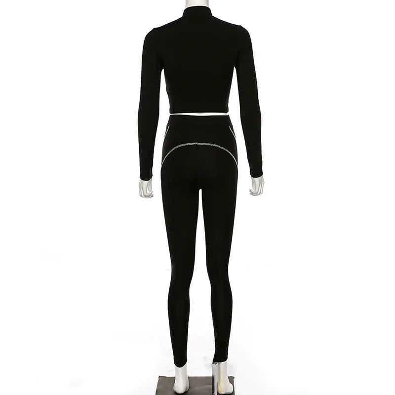 2019 Women&#39;s Striped Pattern Yoga Set for Winter