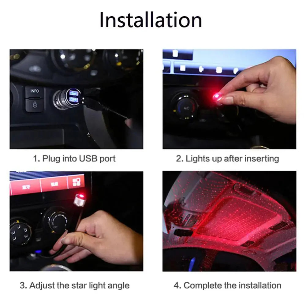 Mini LED Car Night Light Roof Projector Rieworkes